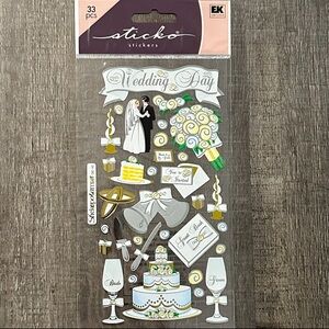 💞 New Sticko Wedding Day Foil Scrapbook Sticker Pack